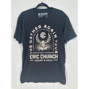 Eric Church Shirt Mens Large Black Gather Again Tour 2021 Music Graphic Tee